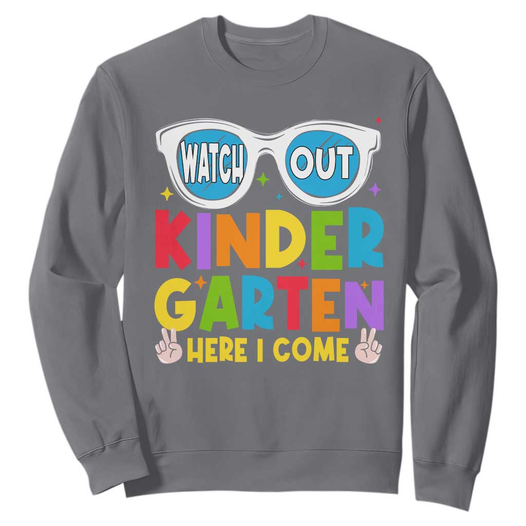 Back to School Kinder Sweatshirt Funny Kindergarten Teacher Team TS10 Charcoal Print Your Wear