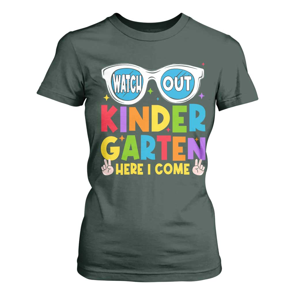 Back to School Kinder T Shirt For Women Funny Kindergarten Teacher Team TS10 Dark Forest Green Print Your Wear