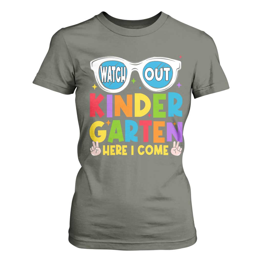 Back to School Kinder T Shirt For Women Funny Kindergarten Teacher Team TS10 Military Green Print Your Wear