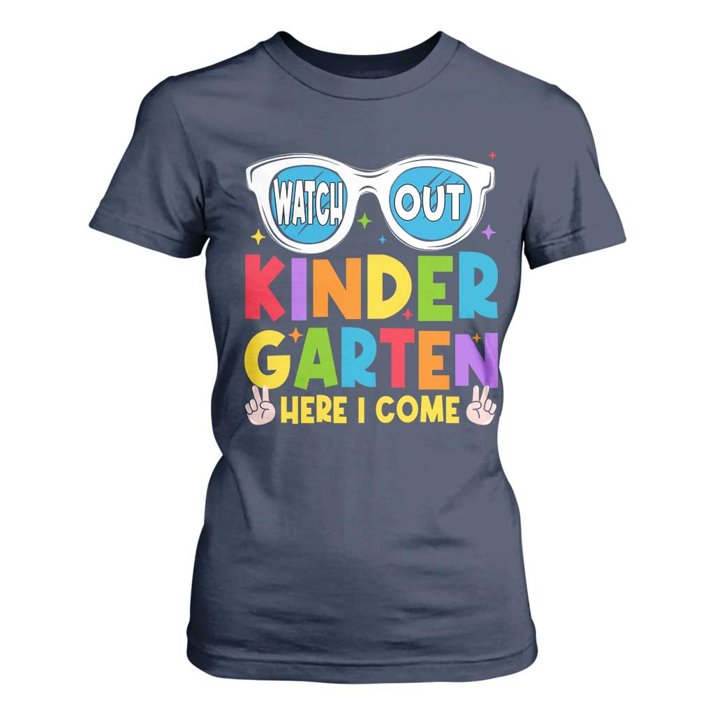 Back to School Kinder T Shirt For Women Funny Kindergarten Teacher Team TS10 Navy Print Your Wear