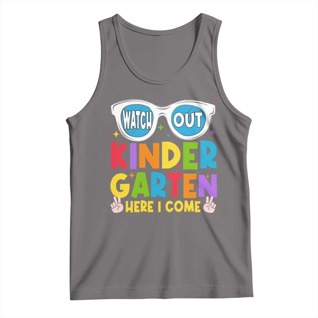 Back to School Kinder Tank Top Funny Kindergarten Teacher Team TS10 Deep Heather Print Your Wear