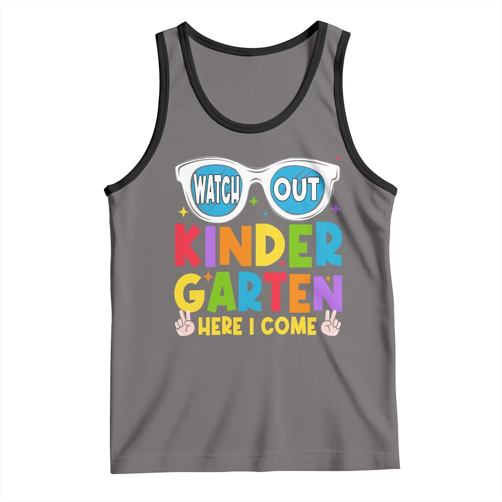 Back to School Kinder Tank Top Funny Kindergarten Teacher Team TS10 Deep Heather Black Print Your Wear