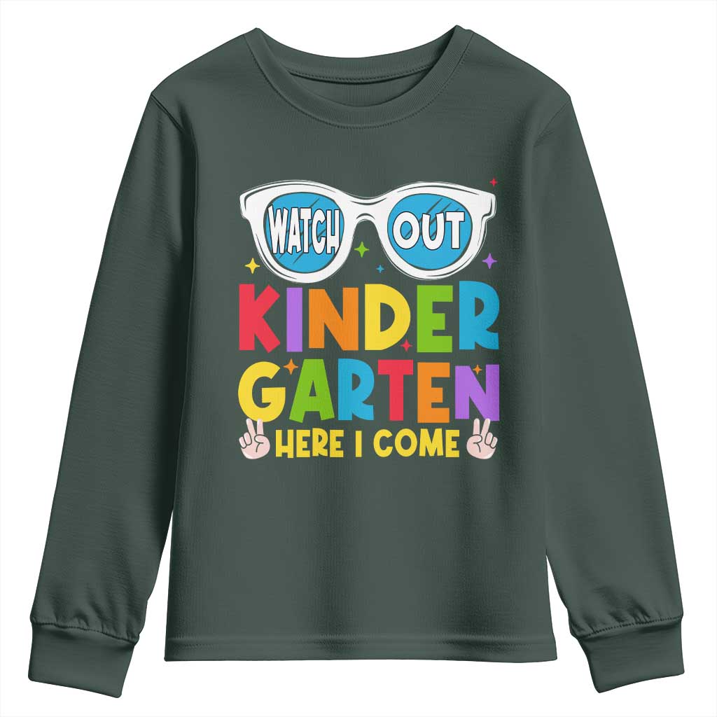 Back to School Kinder Youth Sweatshirt Funny Kindergarten Teacher Team TS10 Dark Forest Green Print Your Wear