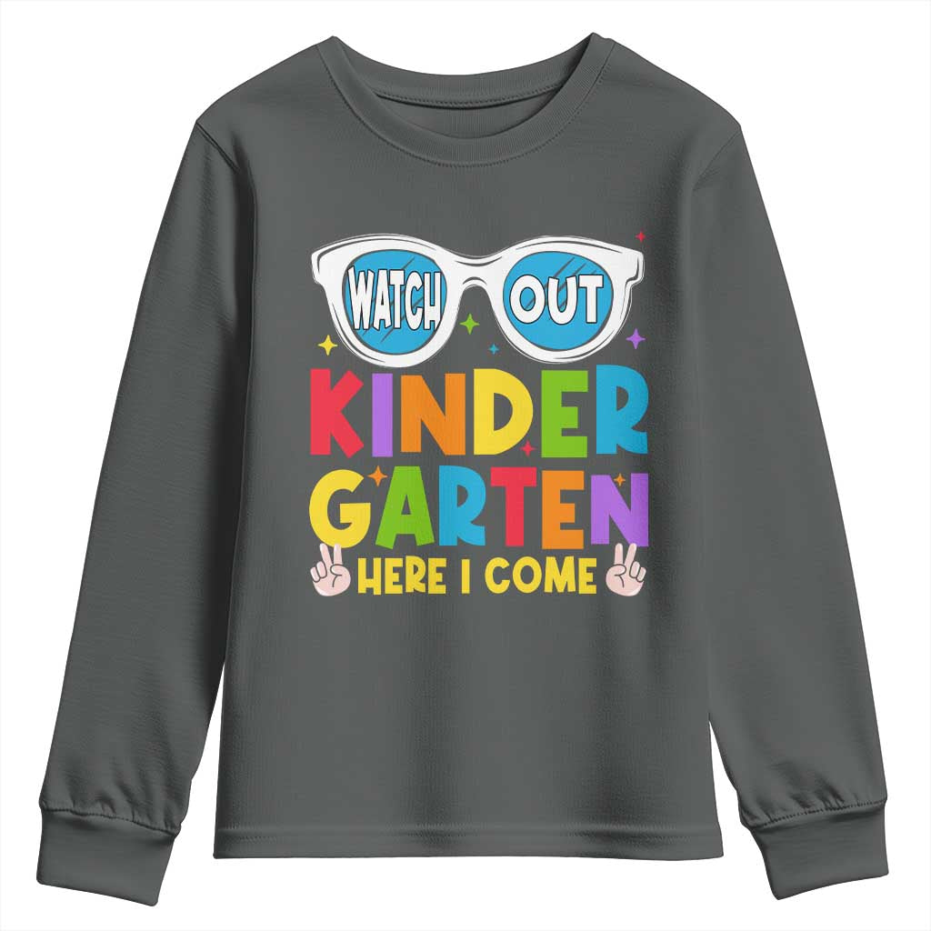 Back to School Kinder Youth Sweatshirt Funny Kindergarten Teacher Team TS10 Dark Heather Print Your Wear