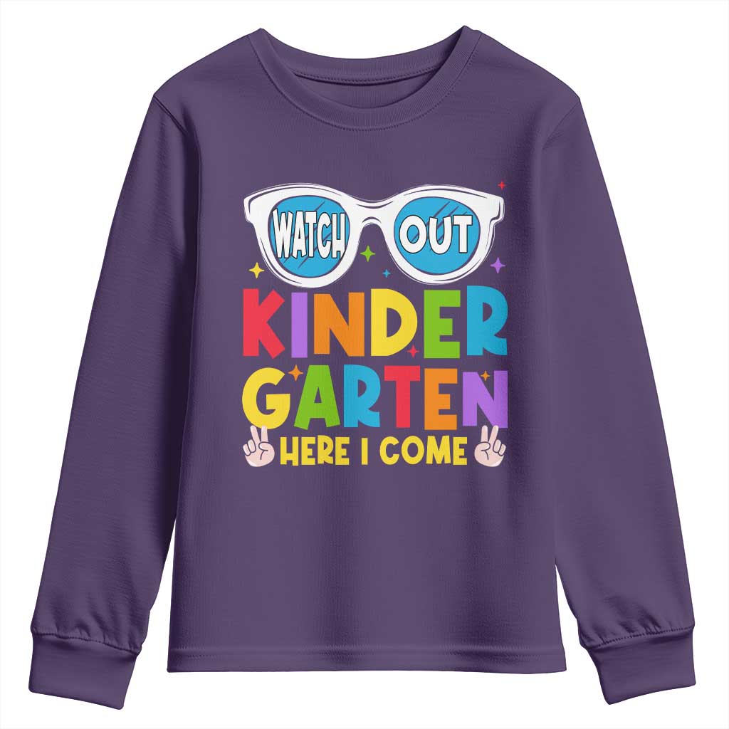 Back to School Kinder Youth Sweatshirt Funny Kindergarten Teacher Team TS10 Purple Print Your Wear