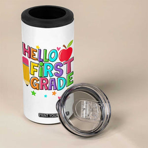 Hello First Grade Teacher 4 in 1 Can Cooler Tumbler Back To School 1st Grade Team TS10 Print Your Wear