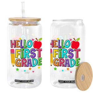 Hello First Grade Teacher Glass Can Back To School 1st Grade Team TS10 Print Your Wear