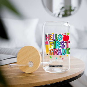 Hello First Grade Teacher Glass Can Back To School 1st Grade Team TS10 Print Your Wear