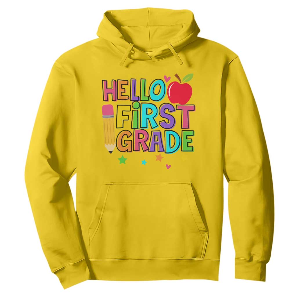 Hello First Grade Teacher Hoodie Back To School 1st Grade Team TS10 Daisy Print Your Wear