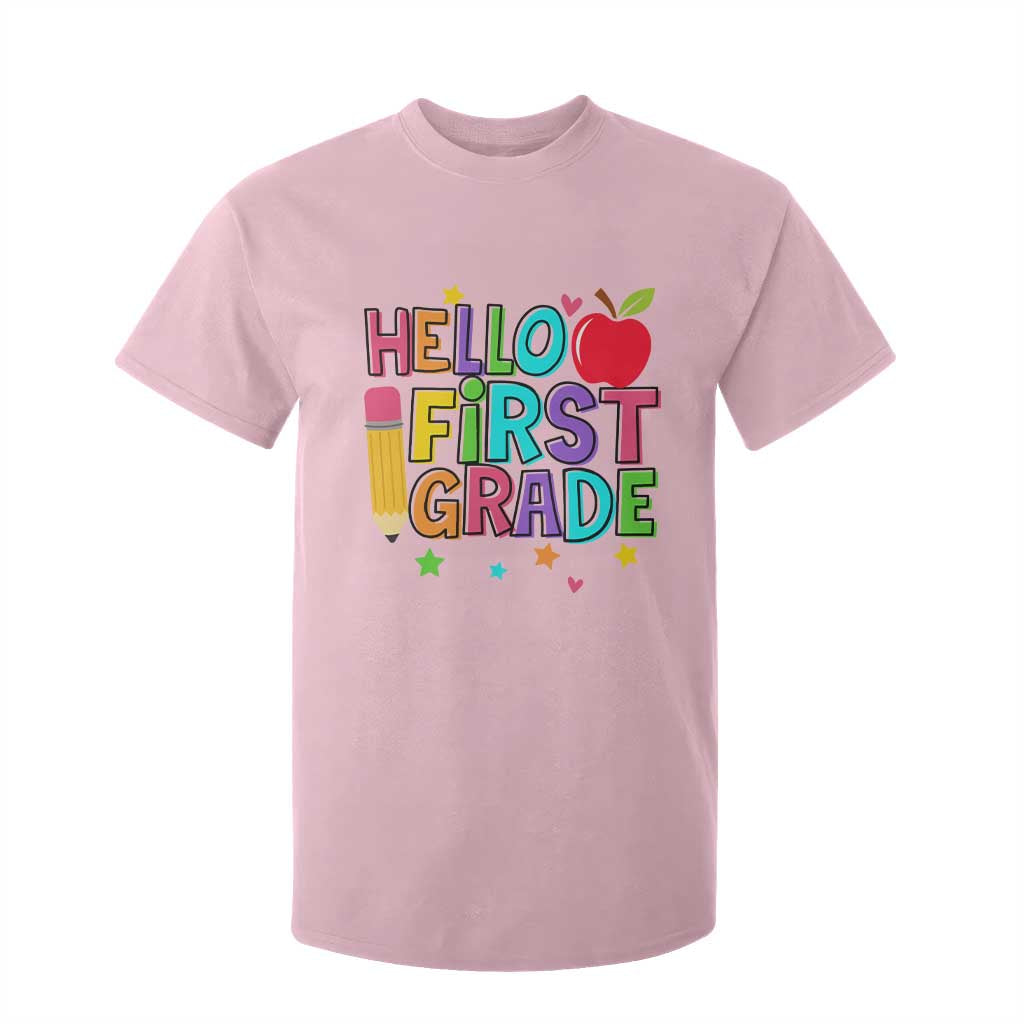 Hello First Grade Teacher T Shirt For Kid Back To School 1st Grade Team TS10 Light Pink Print Your Wear