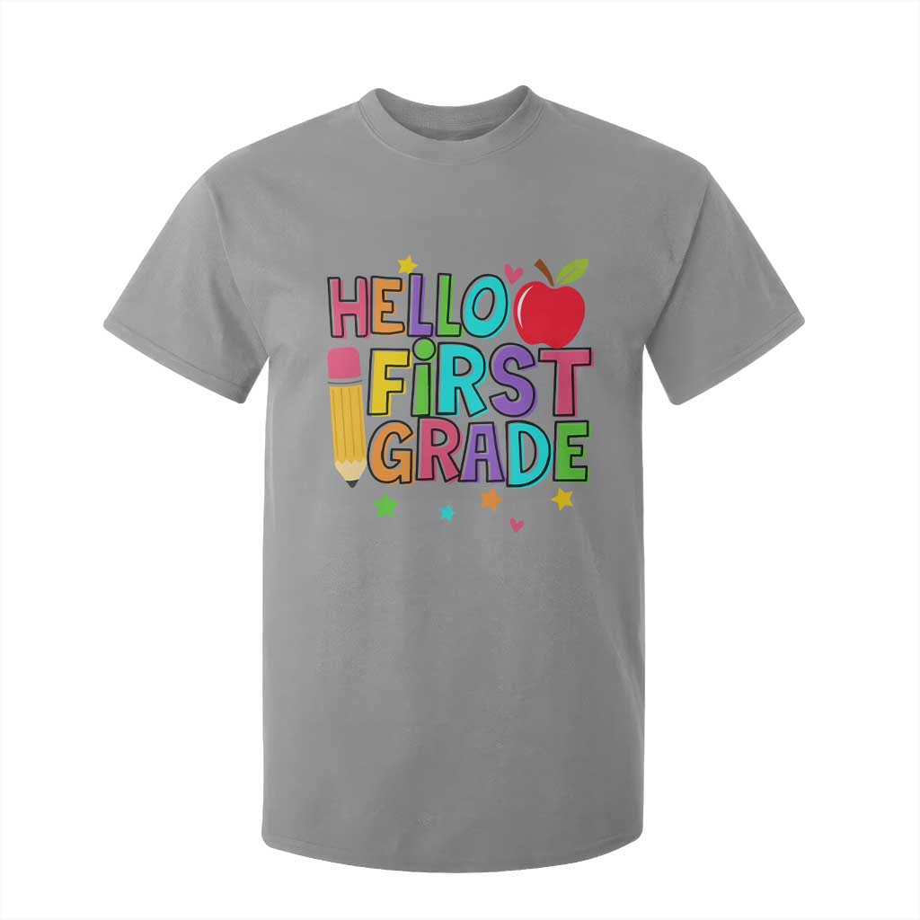 Hello First Grade Teacher T Shirt For Kid Back To School 1st Grade Team TS10 Sport Gray Print Your Wear