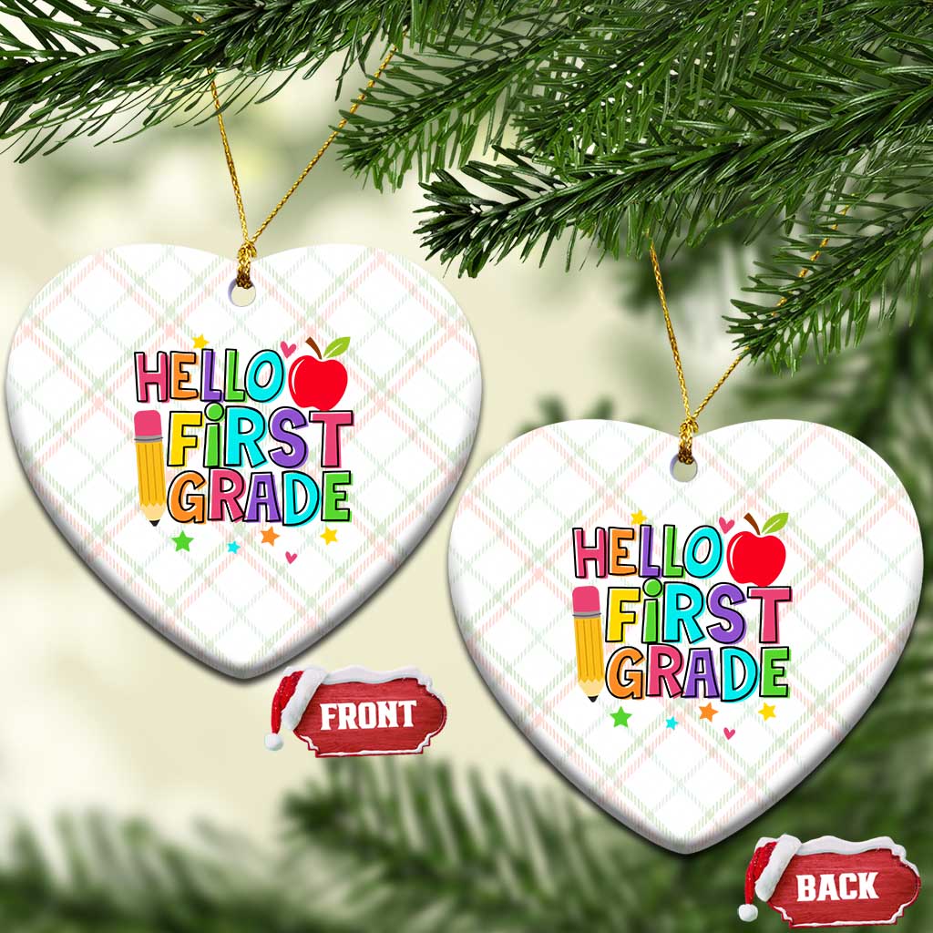 Hello First Grade Teacher Ceramic Ornament Back To School 1st Grade Team TS10 Print Your Wear