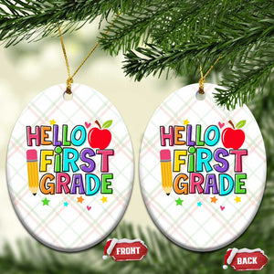 Hello First Grade Teacher Ceramic Ornament Back To School 1st Grade Team TS10 Print Your Wear