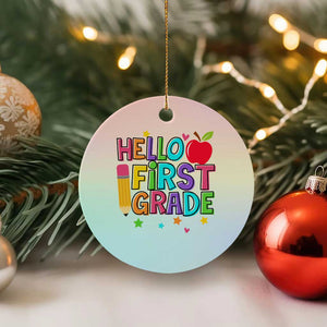 Hello First Grade Teacher Ceramic Ornament Back To School 1st Grade Team TS10 1pc Pastel Print Your Wear
