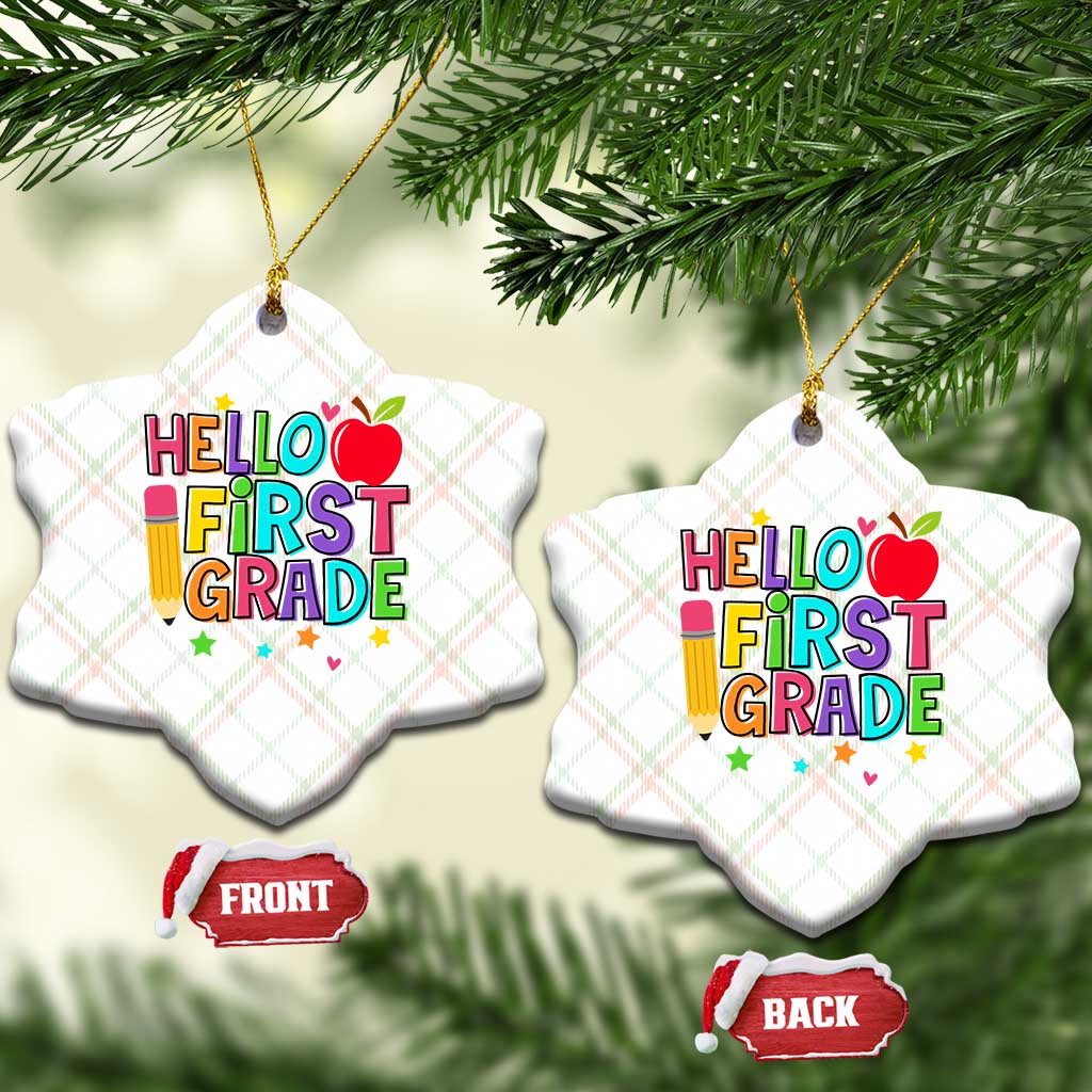Hello First Grade Teacher Ceramic Ornament Back To School 1st Grade Team TS10 Print Your Wear