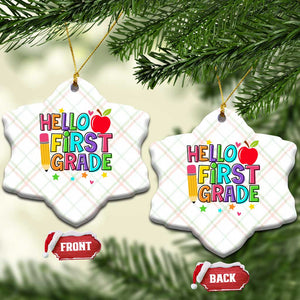 Hello First Grade Teacher Ceramic Ornament Back To School 1st Grade Team TS10 Print Your Wear