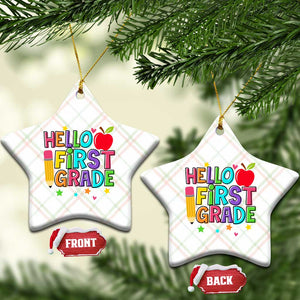 Hello First Grade Teacher Ceramic Ornament Back To School 1st Grade Team TS10 Print Your Wear