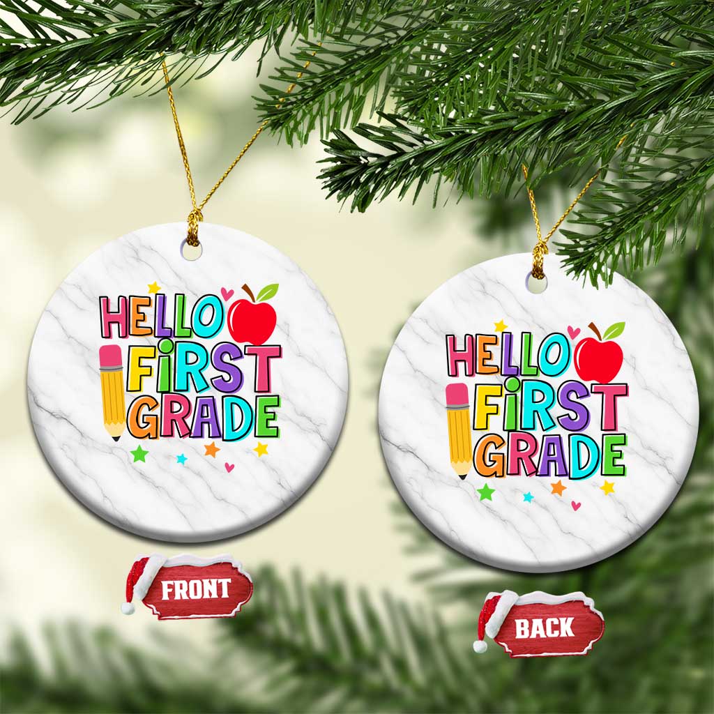 Hello First Grade Teacher Ceramic Ornament Back To School 1st Grade Team TS10 1pc White Marble Print Your Wear
