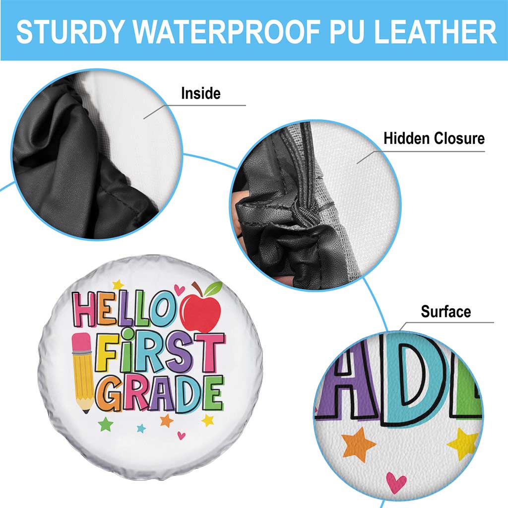 Hello First Grade Teacher Spare Tire Cover Back To School 1st Grade Team TS10 Print Your Wear