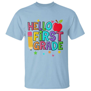 Hello First Grade Teacher T Shirt Back To School 1st Grade Team TS10 Light Blue Print Your Wear