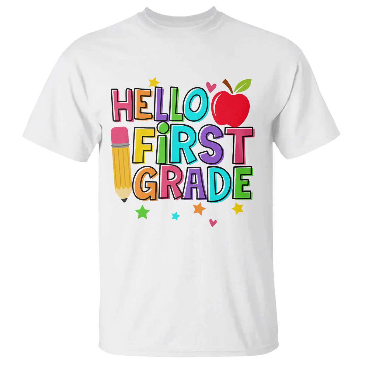 Hello First Grade Teacher T Shirt Back To School 1st Grade Team TS10 White Print Your Wear