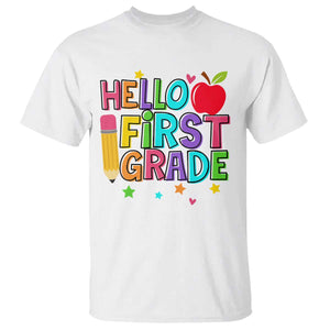 Hello First Grade Teacher T Shirt Back To School 1st Grade Team TS10 White Print Your Wear