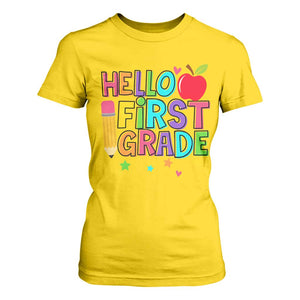 Hello First Grade Teacher T Shirt For Women Back To School 1st Grade Team TS10 Daisy Print Your Wear