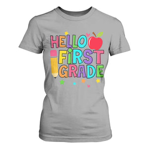 Hello First Grade Teacher T Shirt For Women Back To School 1st Grade Team TS10 Sport Gray Print Your Wear