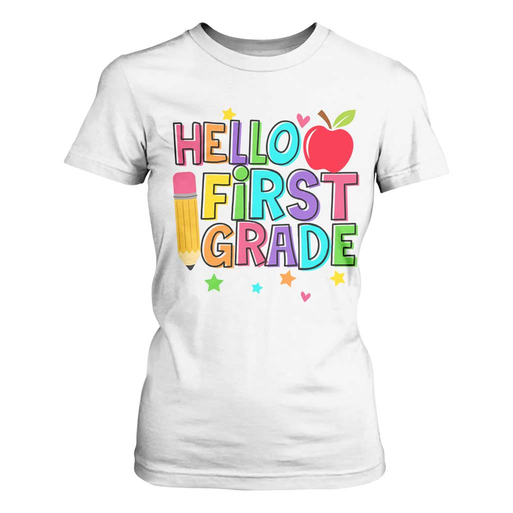 Hello First Grade Teacher T Shirt For Women Back To School 1st Grade Team TS10 White Print Your Wear