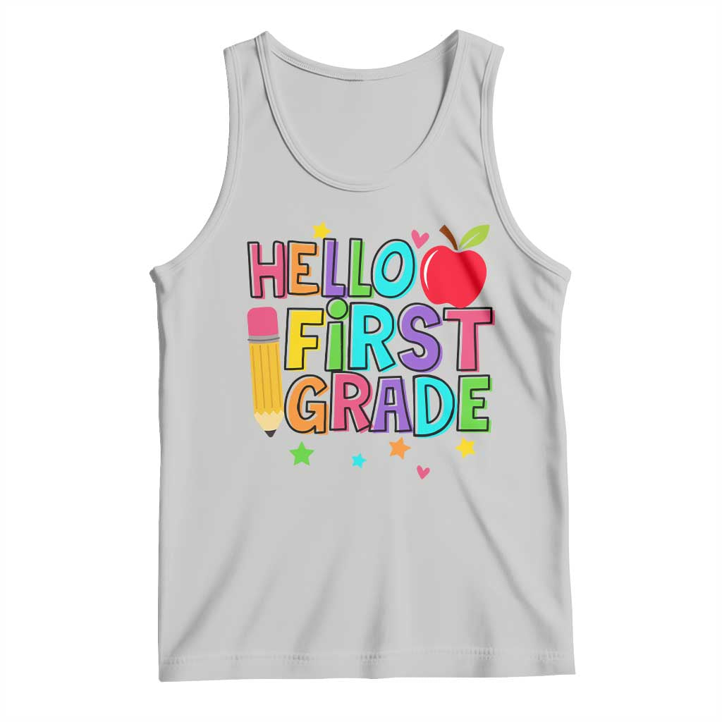Hello First Grade Teacher Tank Top Back To School 1st Grade Team TS10 Ash Print Your Wear