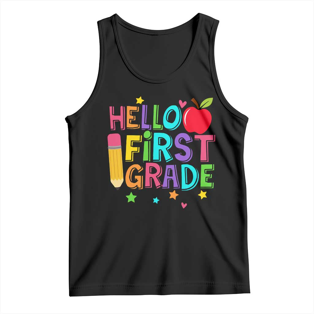 Hello First Grade Teacher Tank Top Back To School 1st Grade Team TS10 Black Print Your Wear