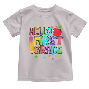 Hello First Grade Teacher Toddler T Shirt Back To School 1st Grade Team TS10 Ice Gray Print Your Wear