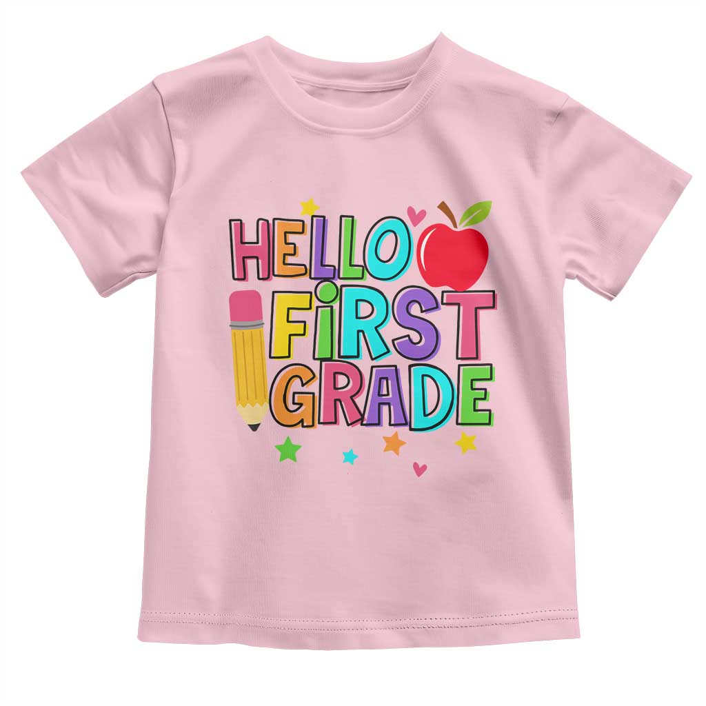 Hello First Grade Teacher Toddler T Shirt Back To School 1st Grade Team TS10 Light Pink Print Your Wear