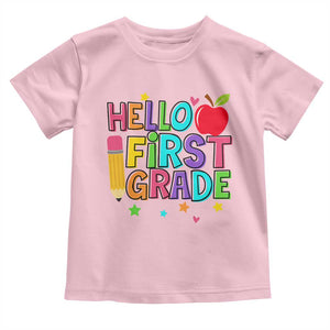 Hello First Grade Teacher Toddler T Shirt Back To School 1st Grade Team TS10 Light Pink Print Your Wear