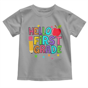 Hello First Grade Teacher Toddler T Shirt Back To School 1st Grade Team TS10 Sport Gray Print Your Wear