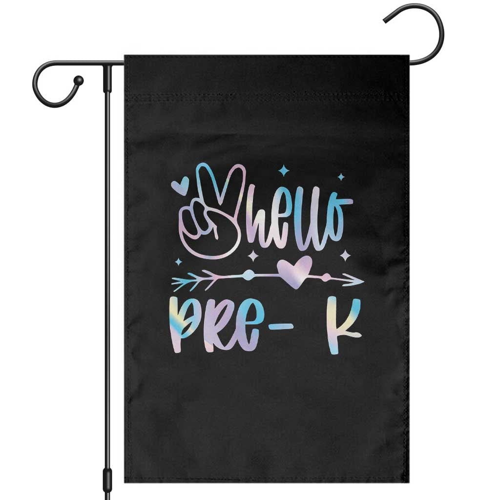 Hello Pre-k Garden Flag Back To School Cute Tie Dye TS10 Black Print Your Wear