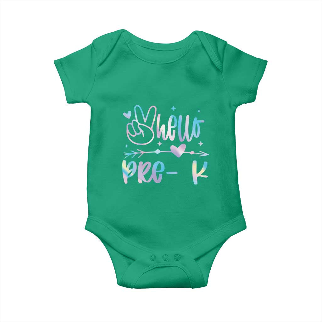 Hello Pre-k Baby Onesie Back To School Cute Tie Dye TS10 Irish Green Print Your Wear