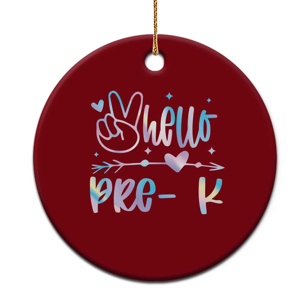 Hello Pre-k Ceramic Ornament Back To School Cute Tie Dye TS10 1pc Red Print Your Wear