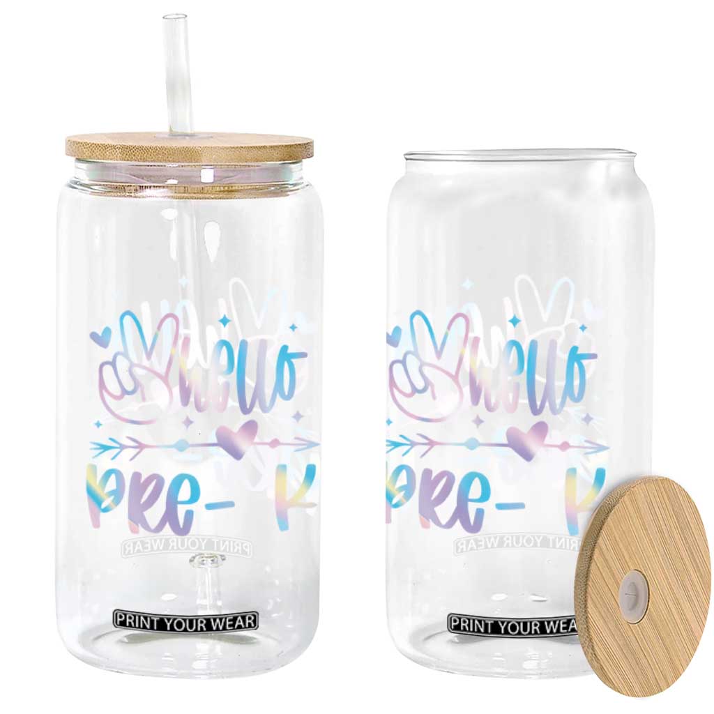 Hello Pre-k Glass Can Back To School Cute Tie Dye TS10 Print Your Wear