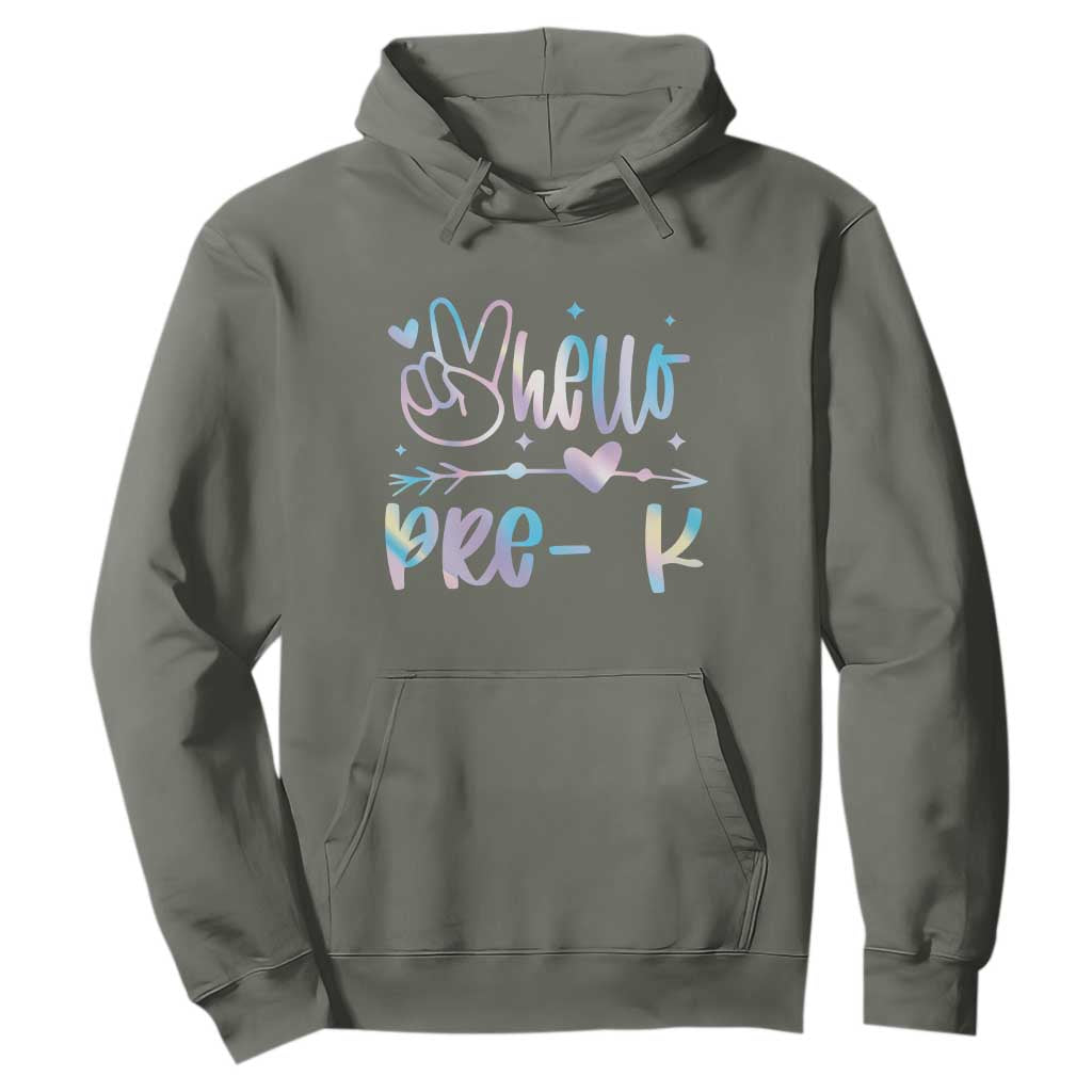 Hello Pre-k Hoodie Back To School Cute Tie Dye TS10 Military Green Print Your Wear