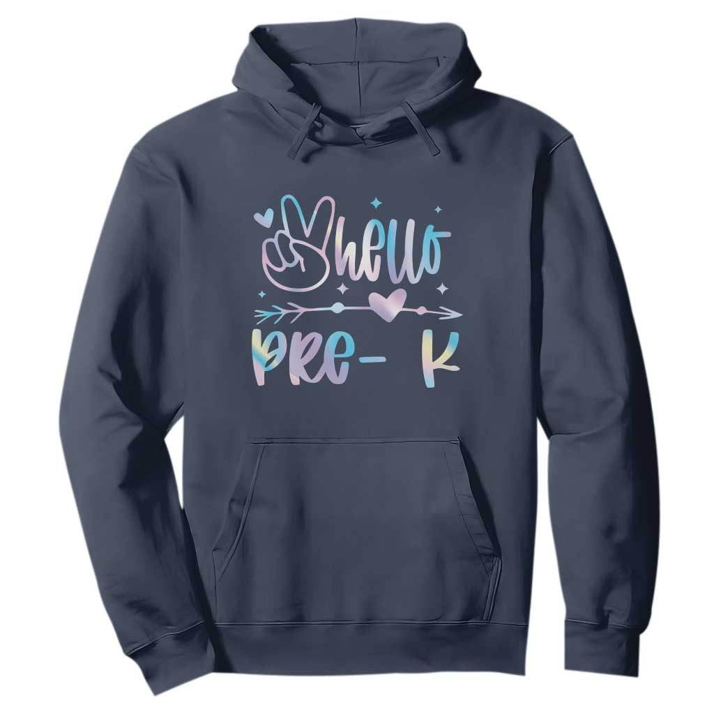 Hello Pre-k Hoodie Back To School Cute Tie Dye TS10 Navy Print Your Wear