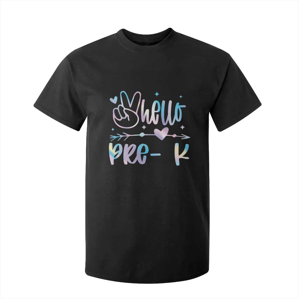 Hello Pre-k T Shirt For Kid Back To School Cute Tie Dye TS10 Black Print Your Wear