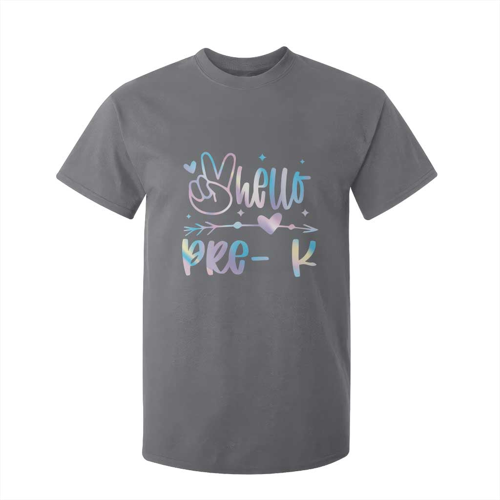 Hello Pre-k T Shirt For Kid Back To School Cute Tie Dye TS10 Charcoal Print Your Wear