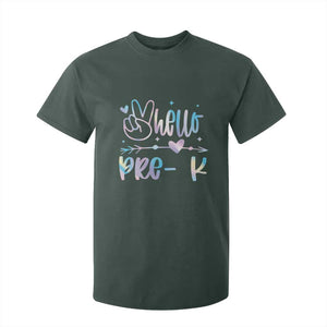 Hello Pre-k T Shirt For Kid Back To School Cute Tie Dye TS10 Dark Forest Green Print Your Wear