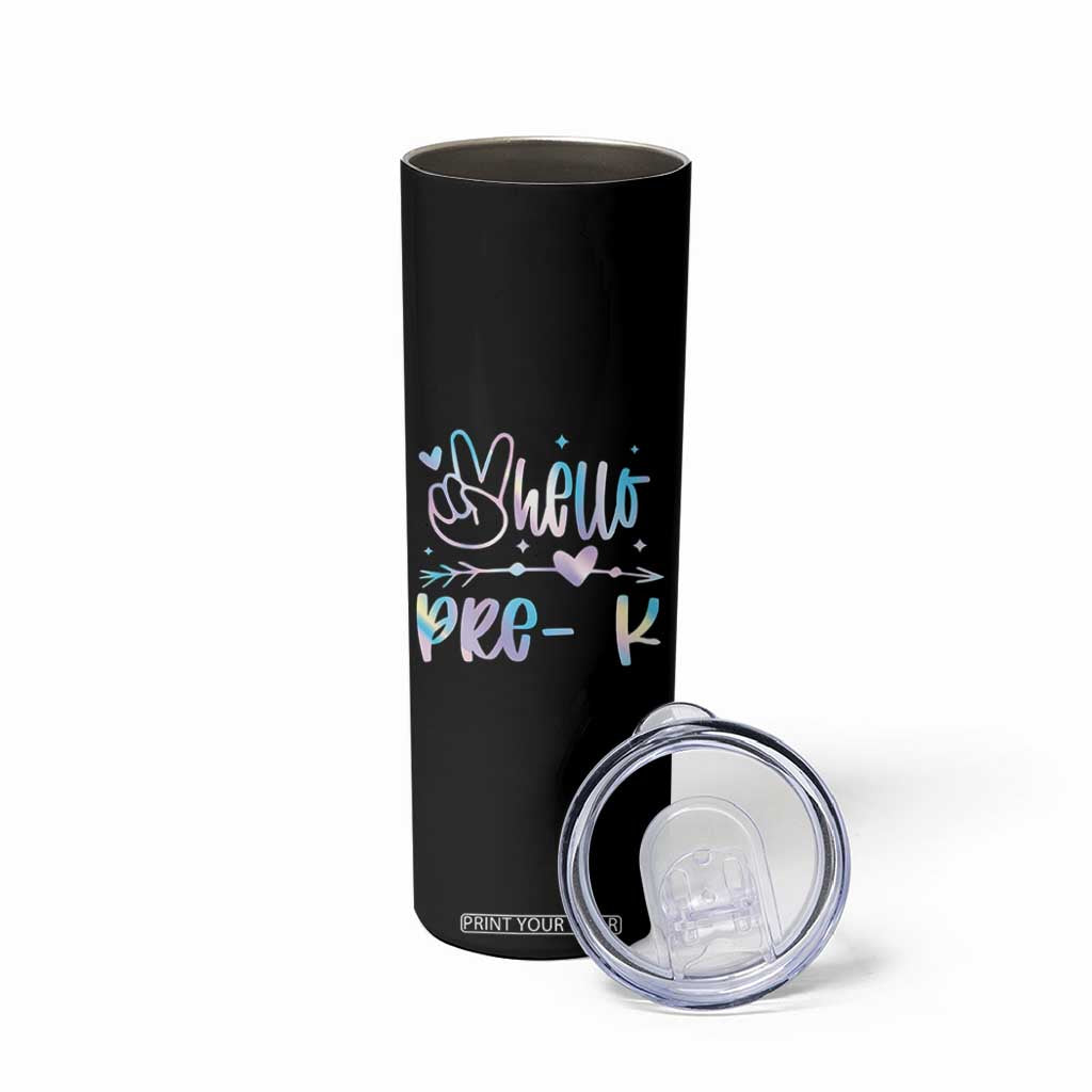 Hello Pre-k Skinny Tumbler Back To School Cute Tie Dye TS10 Print Your Wear