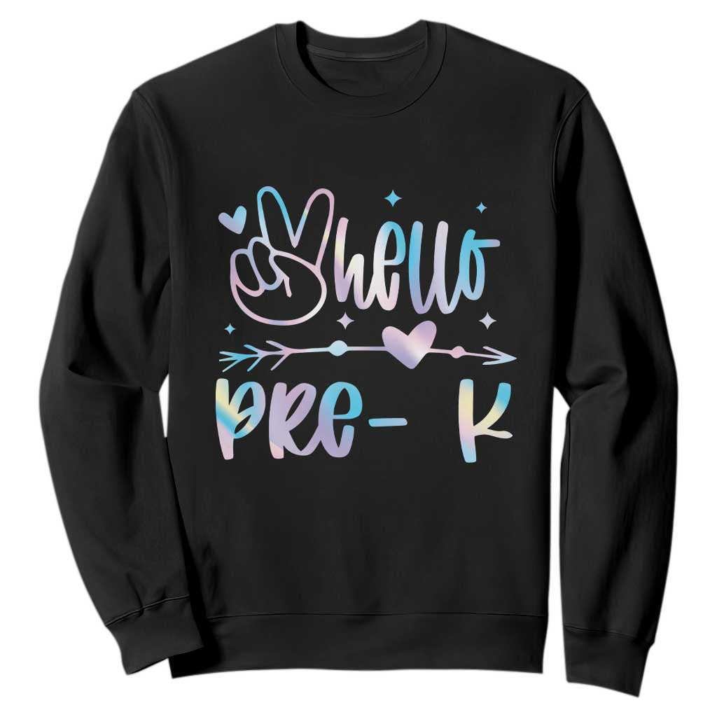 Hello Pre-k Sweatshirt Back To School Cute Tie Dye TS10 Black Print Your Wear