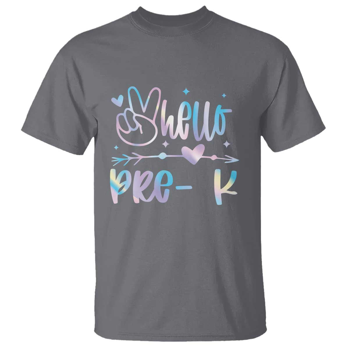 Hello Pre-k T Shirt Back To School Cute Tie Dye TS10 Charcoal Print Your Wear