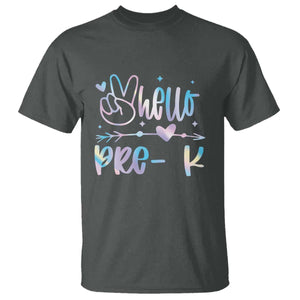 Hello Pre-k T Shirt Back To School Cute Tie Dye TS10 Dark Heather Print Your Wear