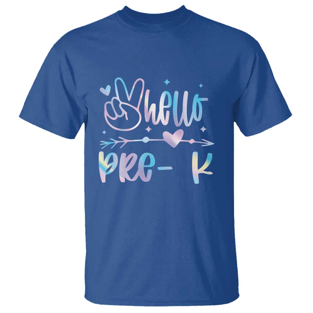 Hello Pre-k T Shirt Back To School Cute Tie Dye TS10 Royal Blue Print Your Wear