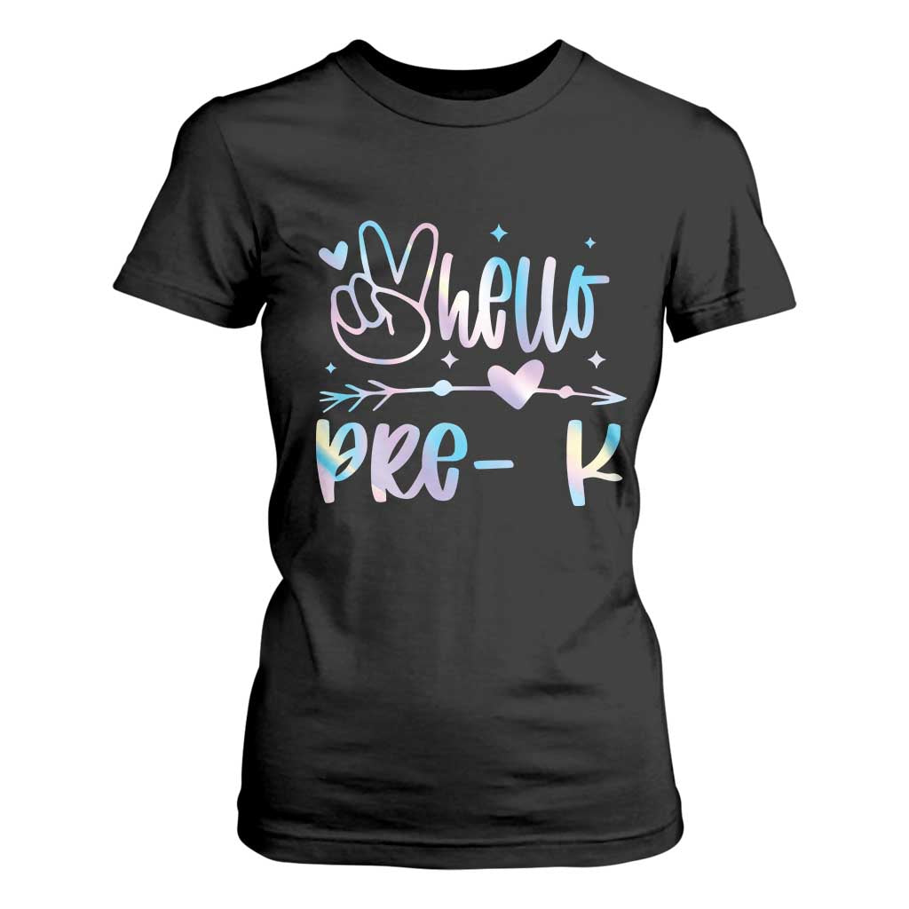 Hello Pre-k T Shirt For Women Back To School Cute Tie Dye TS10 Black Print Your Wear